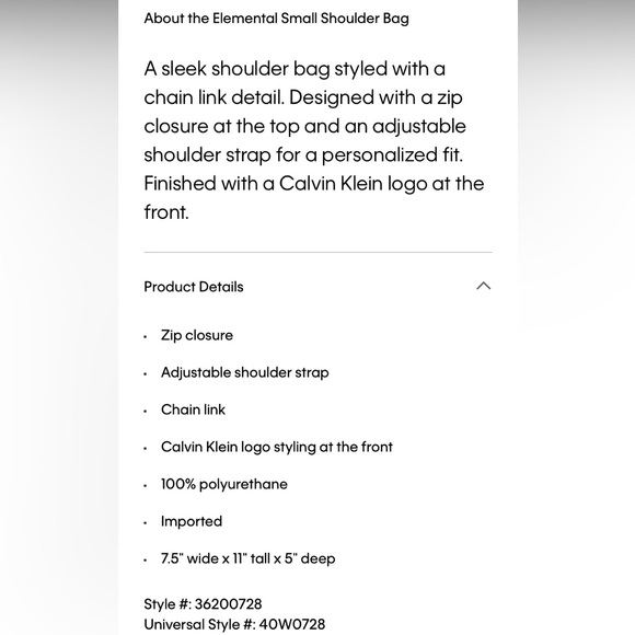 Calvin Klein Elemental Small Shoulder Bag - Picture 7 of 7